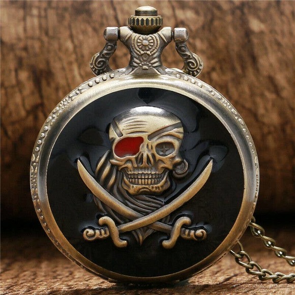 Accessories - Pirate Pocket Watch NEW Gift Treasure Captain Jack Sparrow Pirates Vintage
